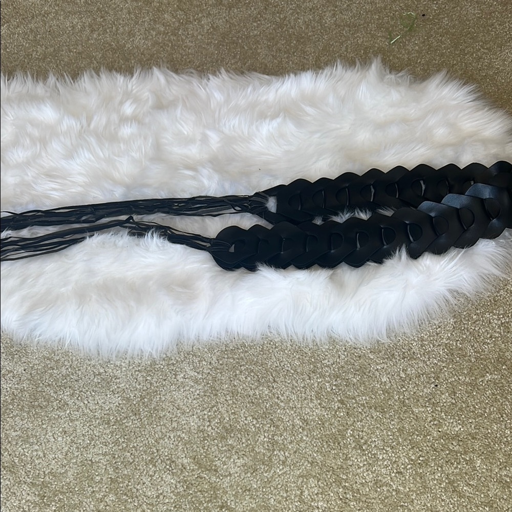 Vintage Y2K Elegant Black Braided Belt